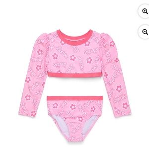 🔴‎ 3/$12 Barbie Pink Bikini Set with Puff Sleeves! NWT! Size 2T!
